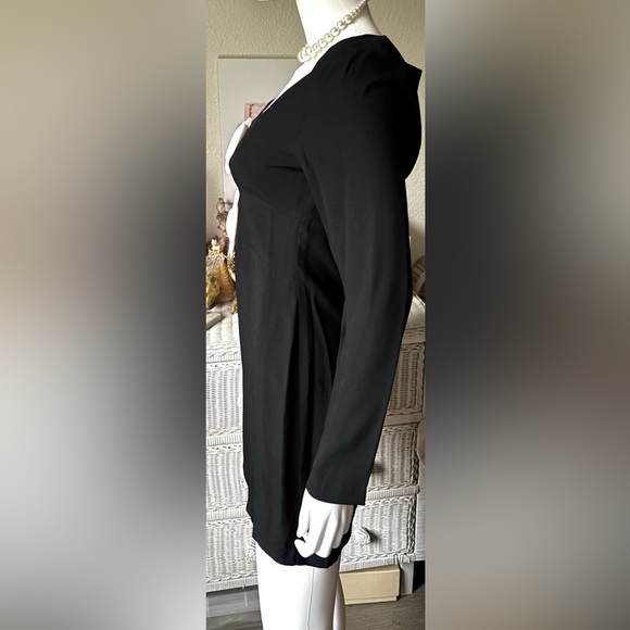 STAUD Lido Crepe Cutout Mini Dress with Bows in Black & White Size 4 - Picture 5 of 10